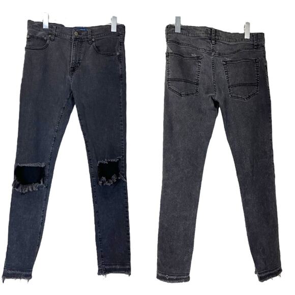 Arizona Jeans Co. Flex Skinny Ankle Distressed Black Wash Stretch Men’s 32x30 - Picture 6 of 6